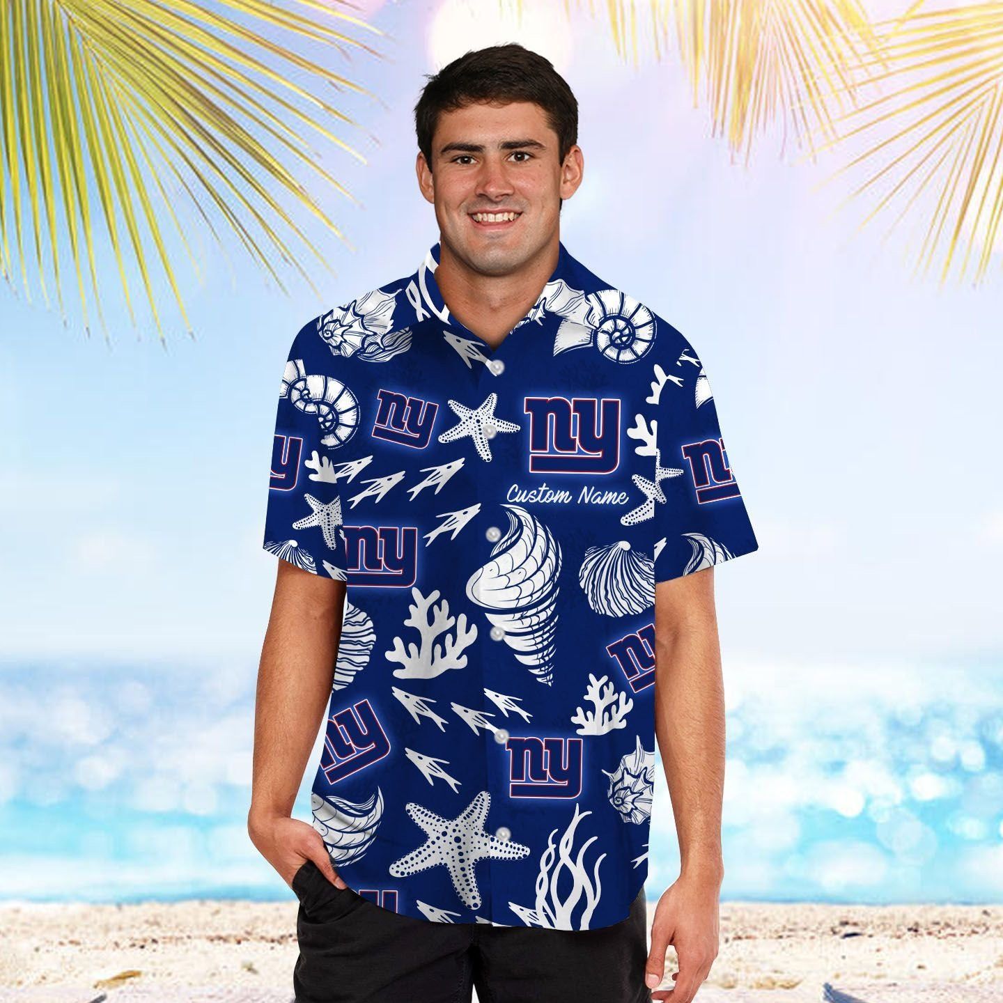 New York Giants Name Personalized Short Sleeve Button - Adult & Kids T-Shirts, Sweatshirts & Hoodies apparel design preview 1