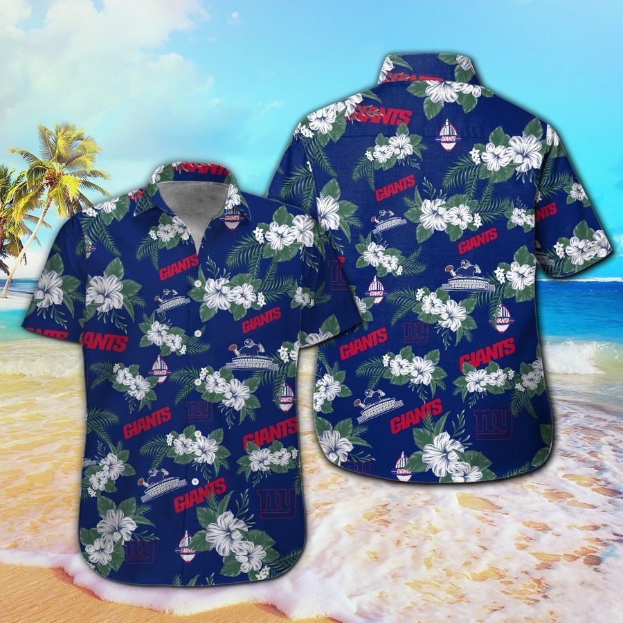 New York Giants Short Sleeve Button Up Tropical - Adult & Kids T-Shirts, Sweatshirts & Hoodies apparel design preview 1