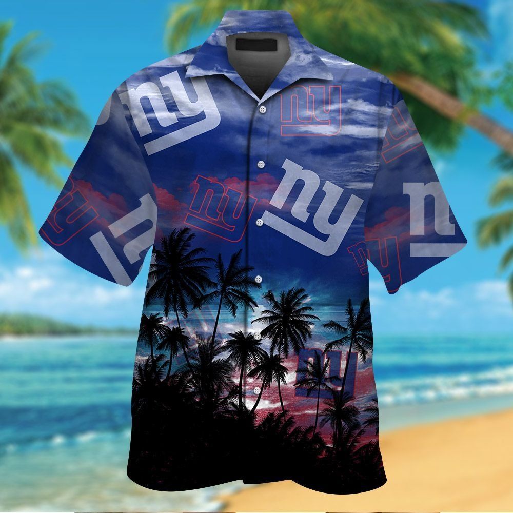 New York Giants Short Sleeve Button Up Tropical - Adult & Kids T-Shirts, Sweatshirts & Hoodies apparel design preview 1