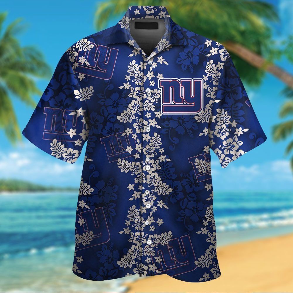 New York Giants Short Sleeve Button Up Tropical - Adult & Kids T-Shirts, Sweatshirts & Hoodies apparel design preview 1