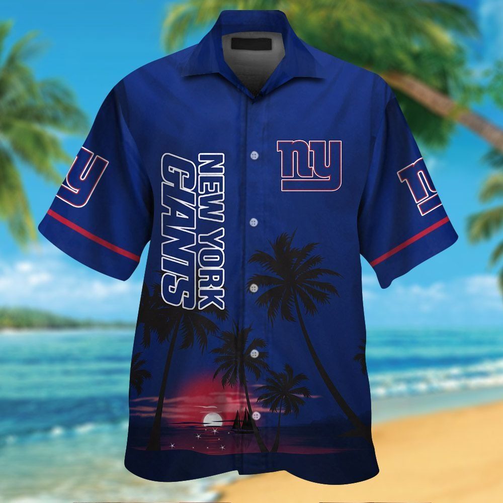 New York Giants Short Sleeve Button Up Tropical - Adult & Kids T-Shirts, Sweatshirts & Hoodies apparel design preview 1