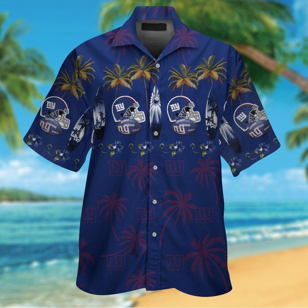 New York Giants Short Sleeve Button Up Tropical - Adult & Kids T-Shirts, Sweatshirts & Hoodies apparel design preview 1
