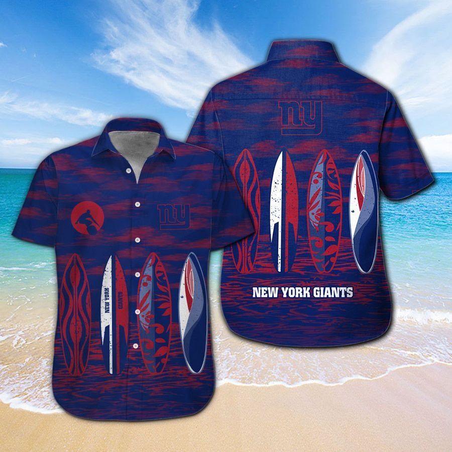 New York Giants Short Sleeve Button Up Tropical - Adult & Kids T-Shirts, Sweatshirts & Hoodies apparel design preview 1
