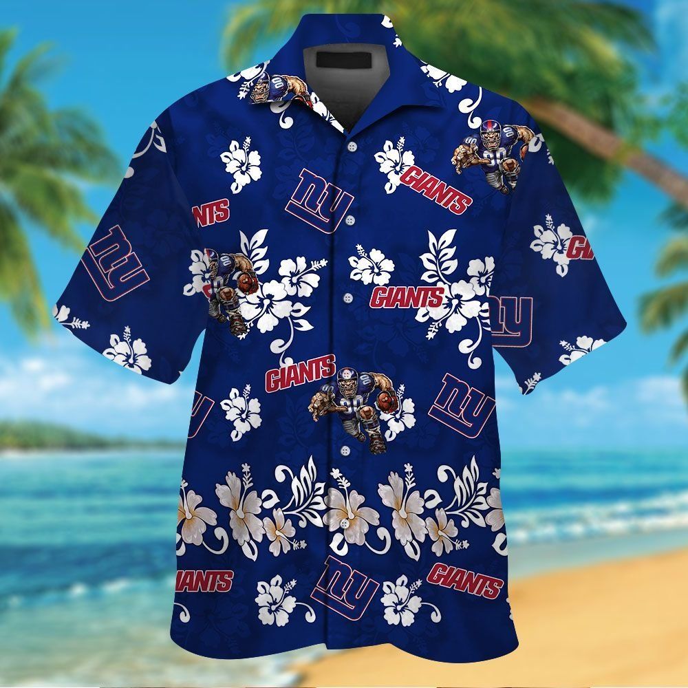 New York Giants Short Sleeve Button Up Tropical - Adult & Kids T-Shirts, Sweatshirts & Hoodies apparel design preview 1