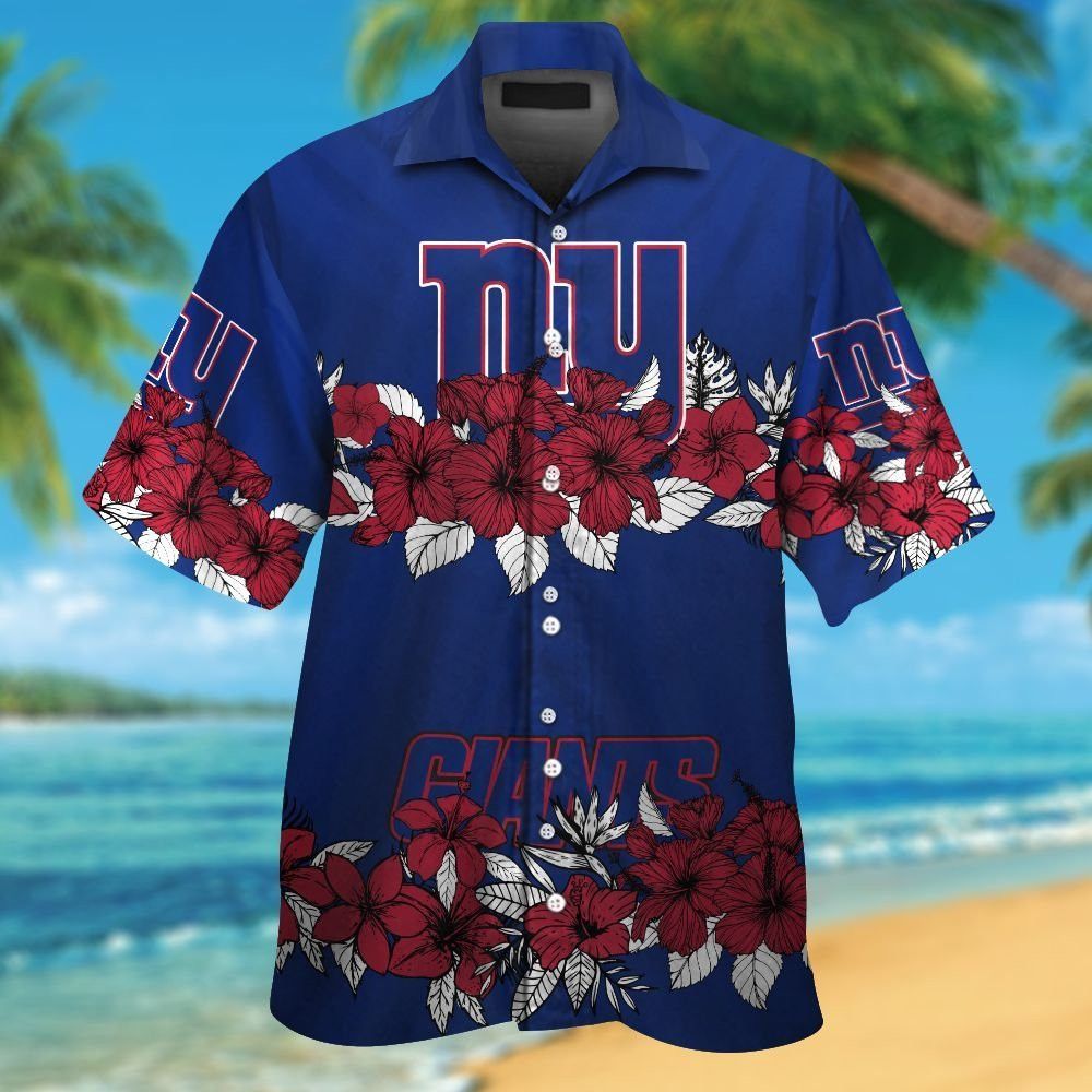 New York Giants Short Sleeve Button Up Tropical - Adult & Kids T-Shirts, Sweatshirts & Hoodies apparel design preview 1