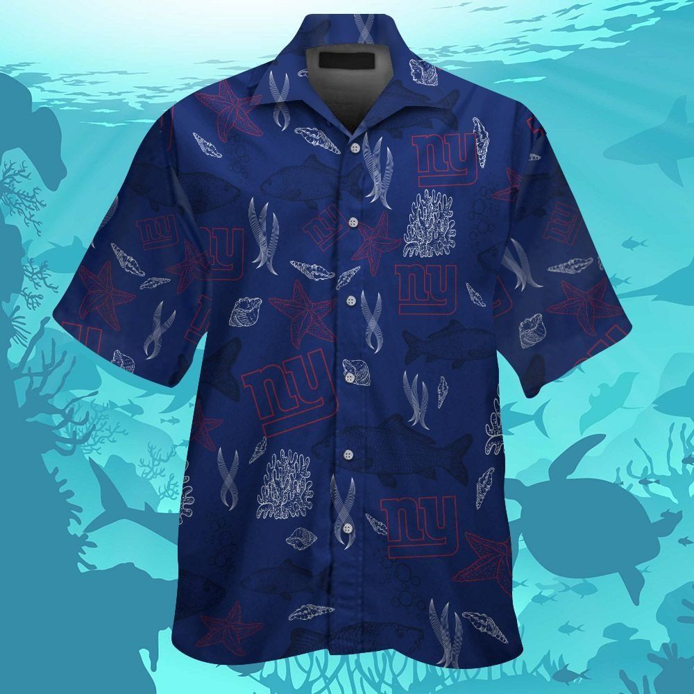New York Giants Short Sleeve Button Up Tropical - Adult & Kids T-Shirts, Sweatshirts & Hoodies apparel design preview 1