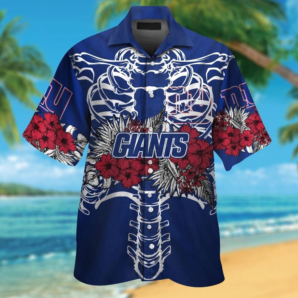 New York Giants Short Sleeve Button Up Tropical - Adult & Kids T-Shirts, Sweatshirts & Hoodies apparel design preview 1