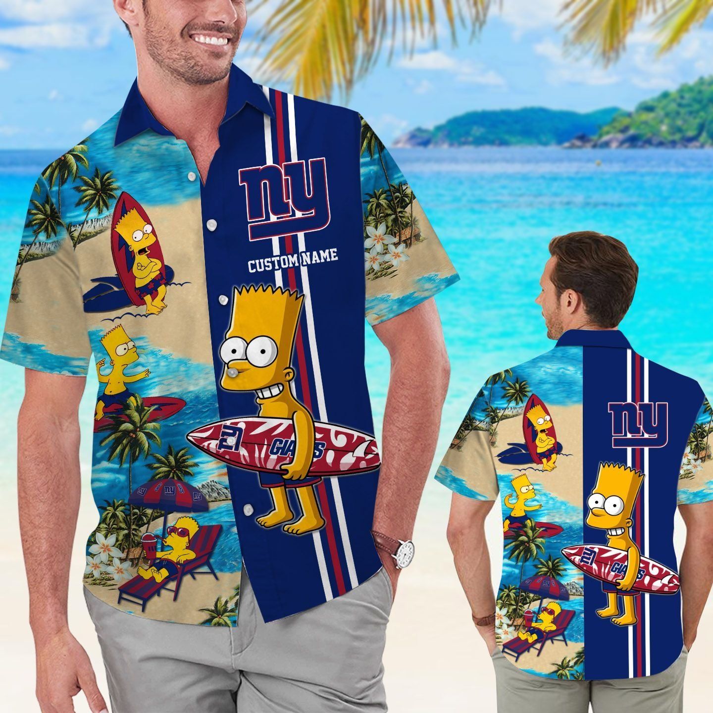 New York Giants Simpsons Name Personalized Short - Adult & Kids T-Shirts, Sweatshirts & Hoodies apparel design preview 1