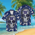 New York Giants Sugarskull Short Sleeve Button Up - Adult & Kids T-Shirts, Sweatshirts & Hoodies apparel design preview 1