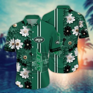 New York Jets Bold Daisy Hawaiian - Adult & Kids T-Shirts, Sweatshirts & Hoodies apparel design preview 1