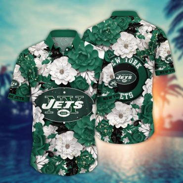 New York Jets Floral Elegance Hawaiian - Adult & Kids T-Shirts, Sweatshirts & Hoodies apparel design preview 1