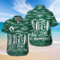 New York Jets Short Sleeve Button Up Tropical - Adult & Kids T-Shirts, Sweatshirts & Hoodies apparel design preview 1