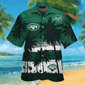 New York Jets Short Sleeve Button Up Tropical - Adult & Kids T-Shirts, Sweatshirts & Hoodies apparel design preview 1