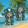 New York Jets Sugarskull Short Sleeve Button Up - Adult & Kids T-Shirts, Sweatshirts & Hoodies apparel design preview 1