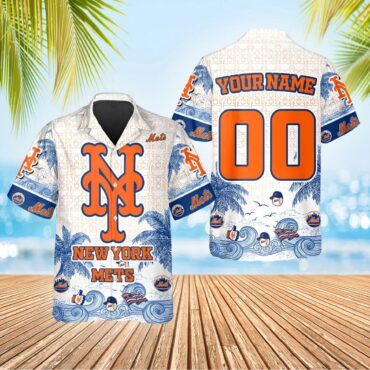New York Mets Coastal Escape Hawaiian - Adult & Kids T-Shirts, Sweatshirts & Hoodies apparel design preview 1