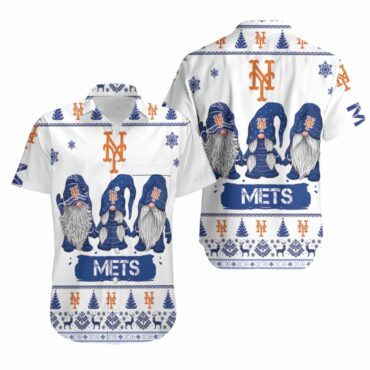 New York Mets Gnomes Coastal Chill Hawaiian - Adult & Kids T-Shirts, Sweatshirts & Hoodies apparel design preview 1