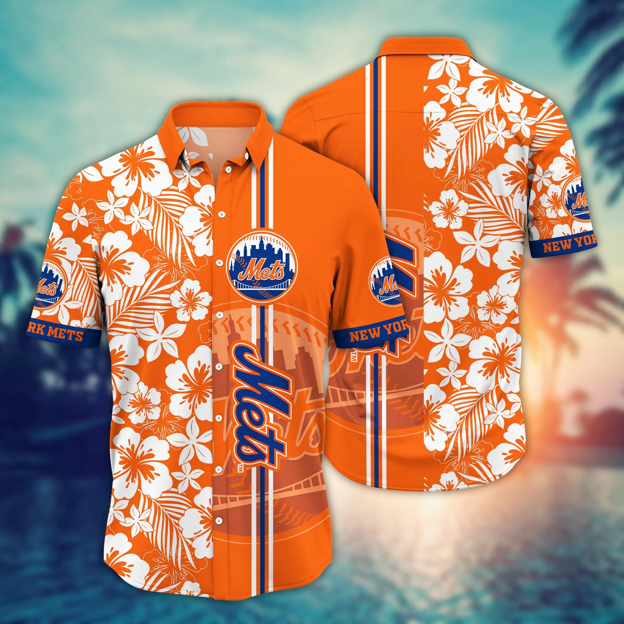 New York Mets MLB Hawaiian Sun-Soakedtime Aloha - Adult & Kids T-Shirts, Sweatshirts & Hoodies apparel design preview 1