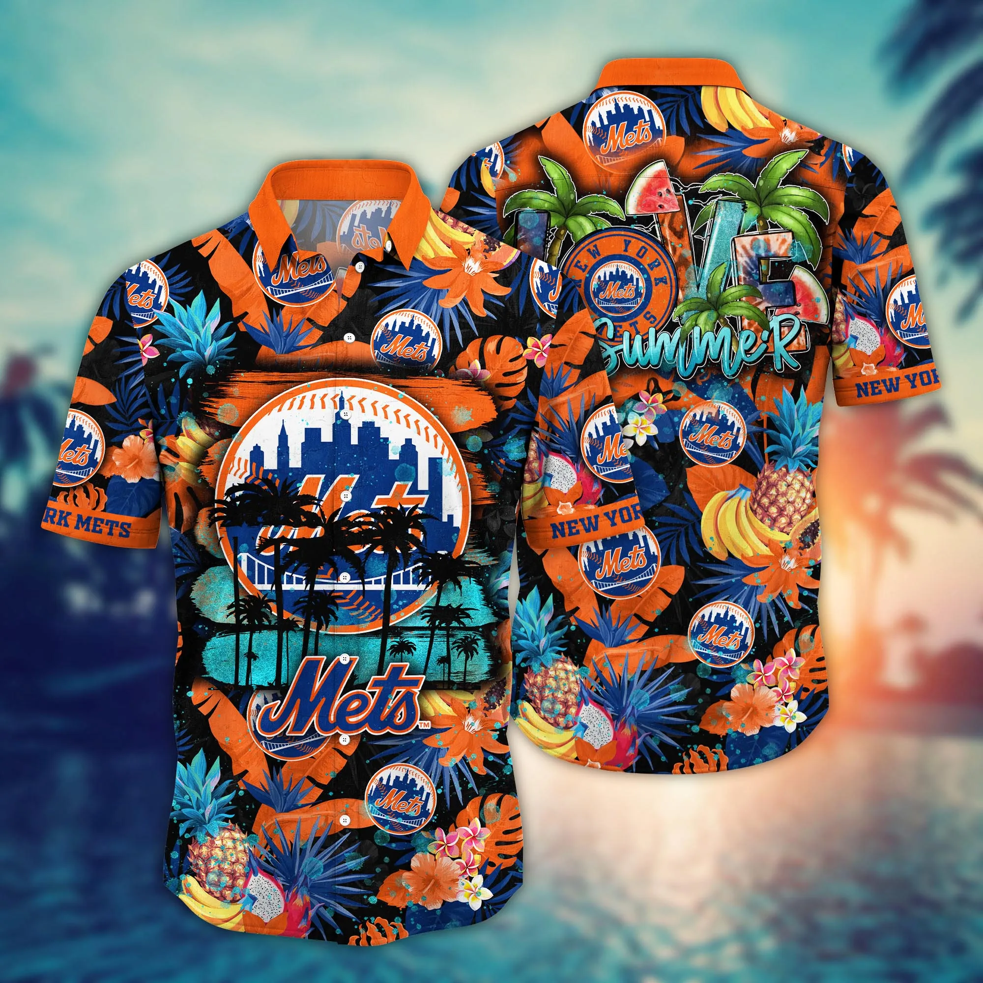 New York Mets MLB Hawaiian Warmth Aloha - Adult & Kids T-Shirts, Sweatshirts & Hoodies apparel design preview 1