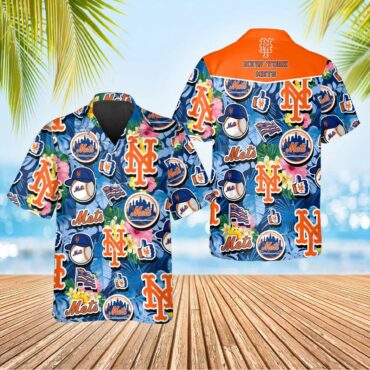 New York Mets Ocean Breeze Hawaiian - Adult & Kids T-Shirts, Sweatshirts & Hoodies apparel design preview 1