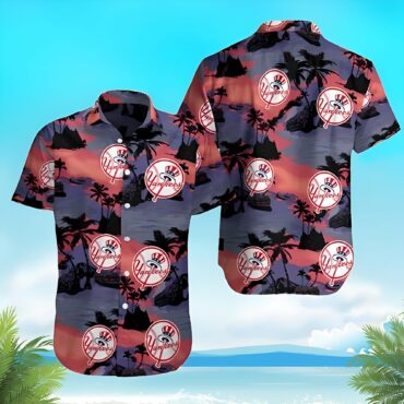 New York Yankees Beautiflul Sunset Palms Hawaiian - Adult & Kids T-Shirts, Sweatshirts & Hoodies apparel design preview 1