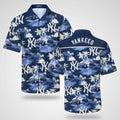 New York Yankees Blue Bay Palms Hawaiian - Adult & Kids T-Shirts, Sweatshirts & Hoodies apparel design preview 1