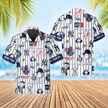New York Yankees Pinstripe Mascot Hawaiian - Adult & Kids T-Shirts, Sweatshirts & Hoodies apparel design preview 1
