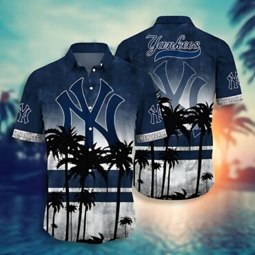 New York Yankees Sunset island view Hawaiian - Adult & Kids T-Shirts, Sweatshirts & Hoodies apparel design preview 1