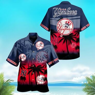 New York Yankees Sunset Palms Hawaiian - Adult & Kids T-Shirts, Sweatshirts & Hoodies apparel design preview 1