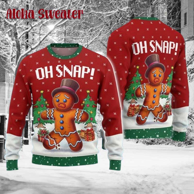 Oh Snap Gingerbread Funny Gingerbread Ugly Christmas Sweater - Holiday Gift product image 2