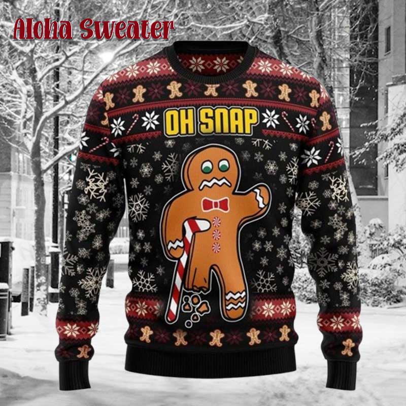 Oh Snap Gingerbread Funny Gingerbread Ugly Christmas Sweater - Holiday Gift product image