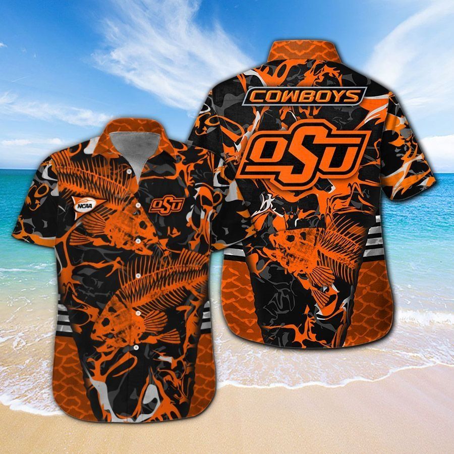 Oklahoma State Cowboys Fishing Short Sleeve Button Up - Adult & Kids T-Shirts, Sweatshirts & Hoodies apparel design preview 1