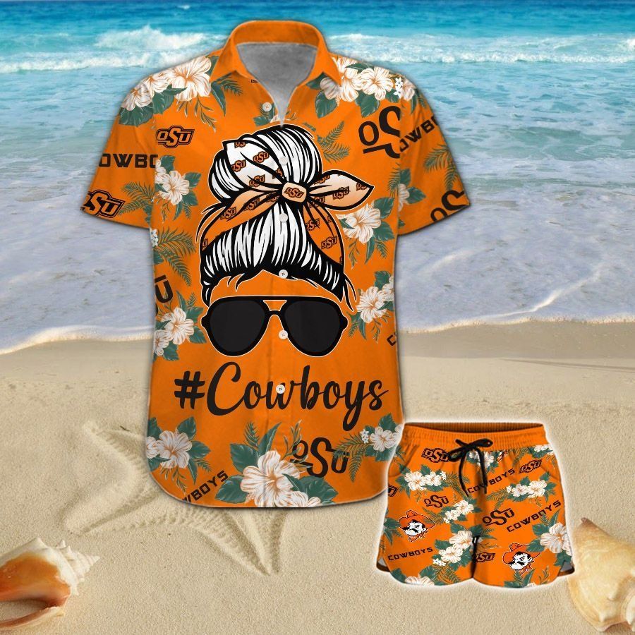 Oklahoma State Cowboys Girl Messy Bun Short Sleeve - Adult & Kids T-Shirts, Sweatshirts & Hoodies apparel design preview 1