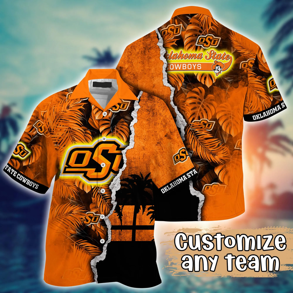 Oklahoma State Cowboys NCAA Hawaiian Custom Mid-Year - Adult & Kids T-Shirts, Sweatshirts & Hoodies apparel design preview 1
