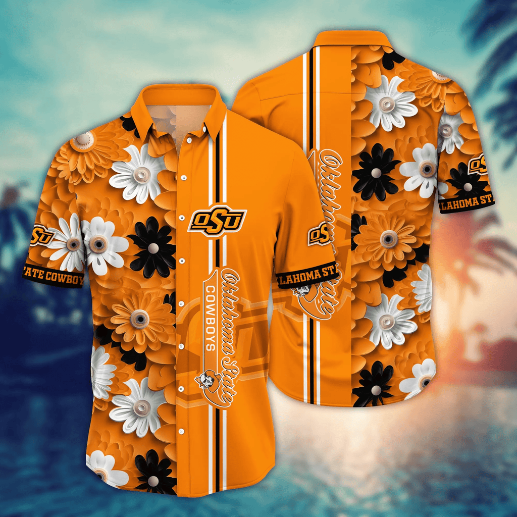 Oklahoma State Cowboys NCAA Hawaiian Long Days Aloha - Adult & Kids T-Shirts, Sweatshirts & Hoodies apparel design preview 1