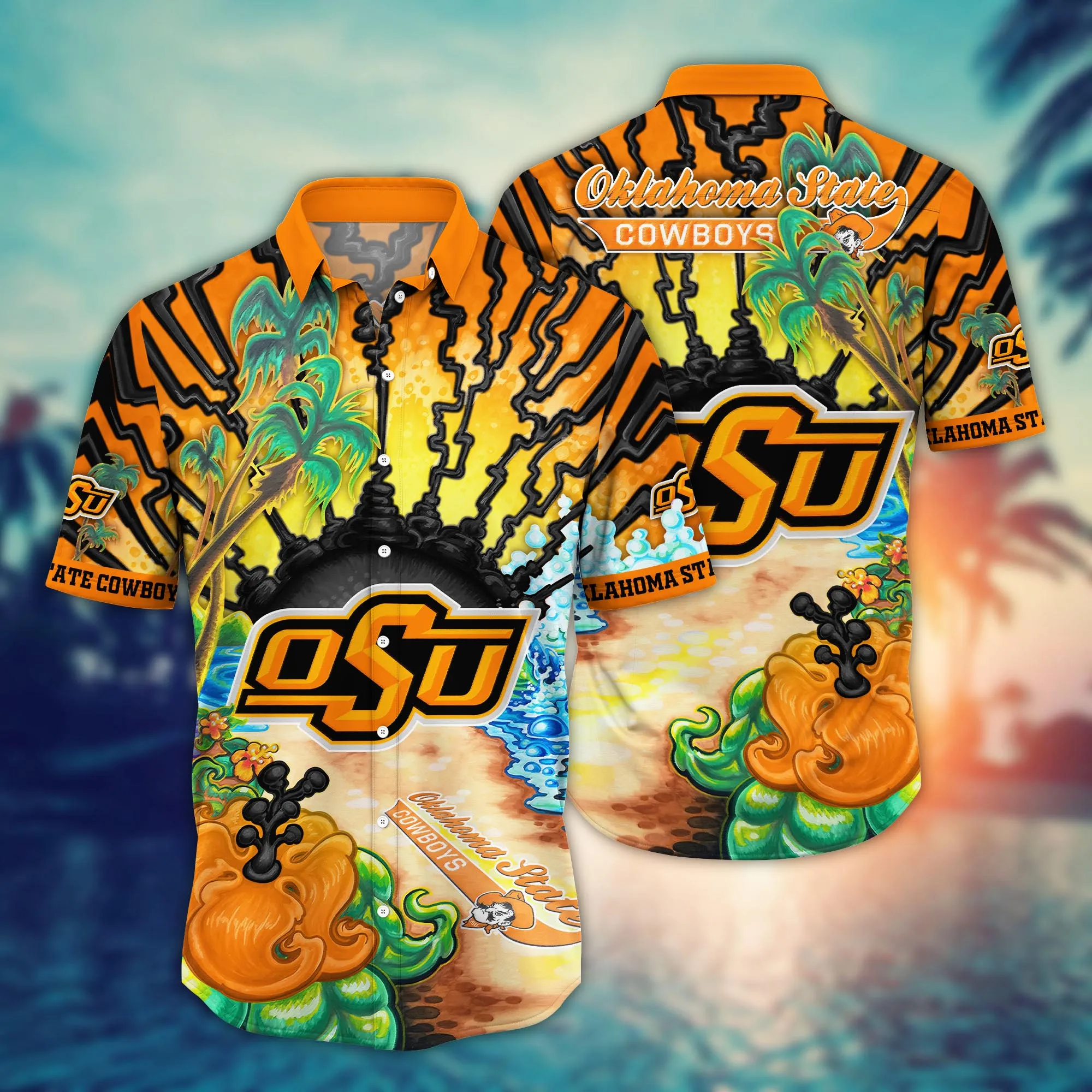 Oklahoma State Cowboys NCAA Hawaiian Music - Adult & Kids T-Shirts, Sweatshirts & Hoodies apparel design preview 1