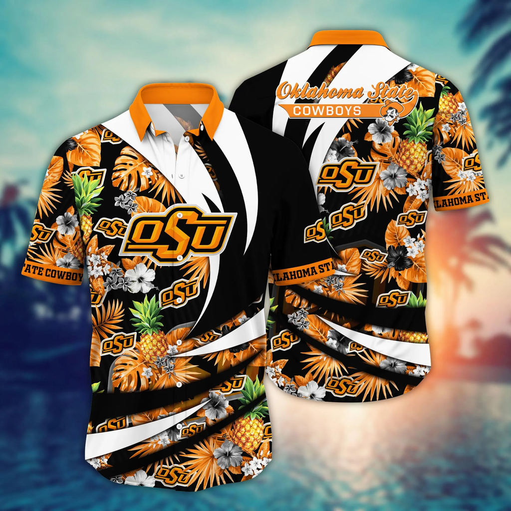 Oklahoma State Cowboys NCAA Hawaiian Pool Days Aloha - Adult & Kids T-Shirts, Sweatshirts & Hoodies apparel design preview 1