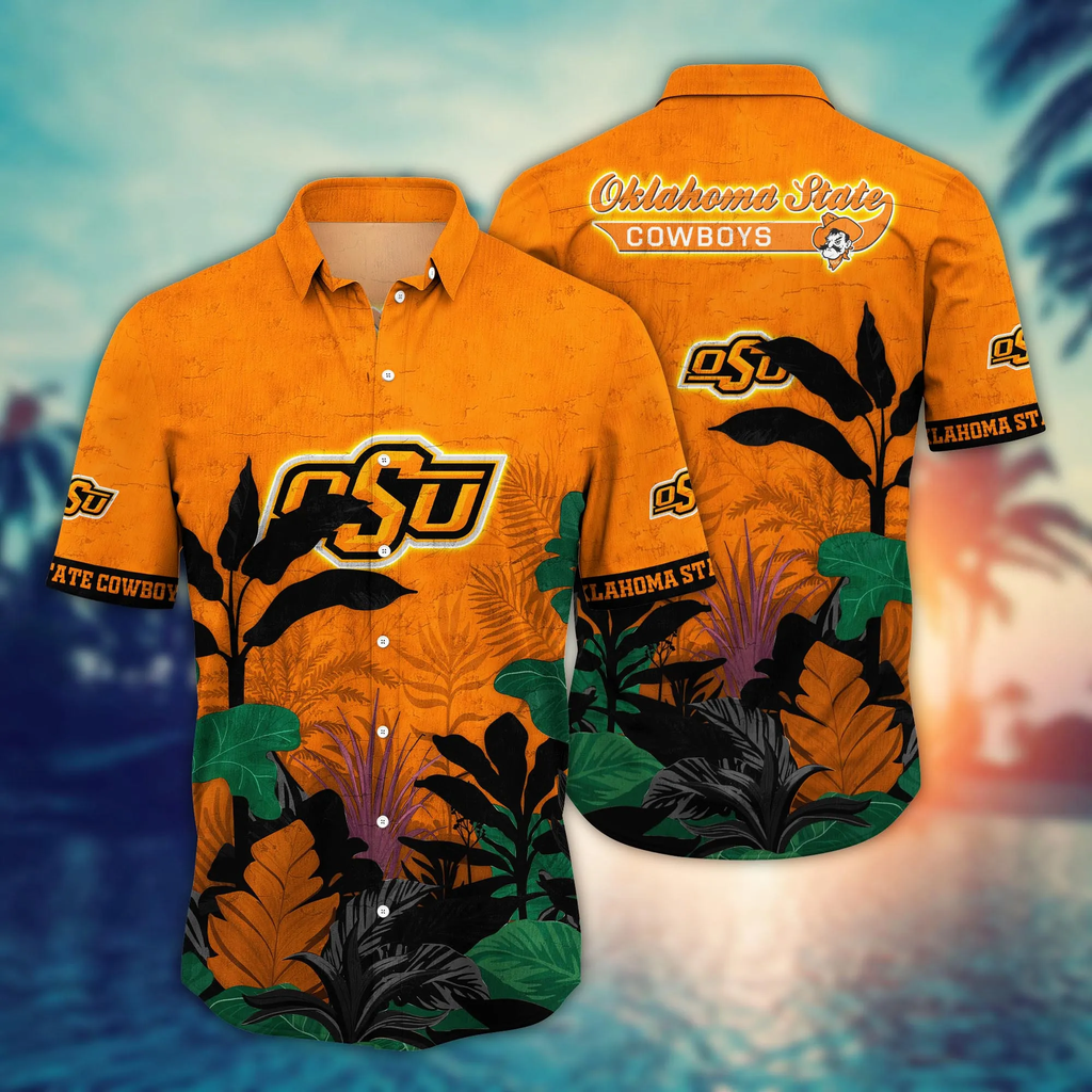 Oklahoma State Cowboys NCAA Hawaiian Summertime - Adult & Kids T-Shirts, Sweatshirts & Hoodies apparel design preview 1
