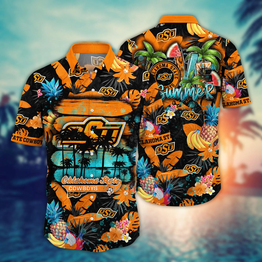 Oklahoma State Cowboys NCAA Hawaiian Watermelonstime - Adult & Kids T-Shirts, Sweatshirts & Hoodies apparel design preview 1