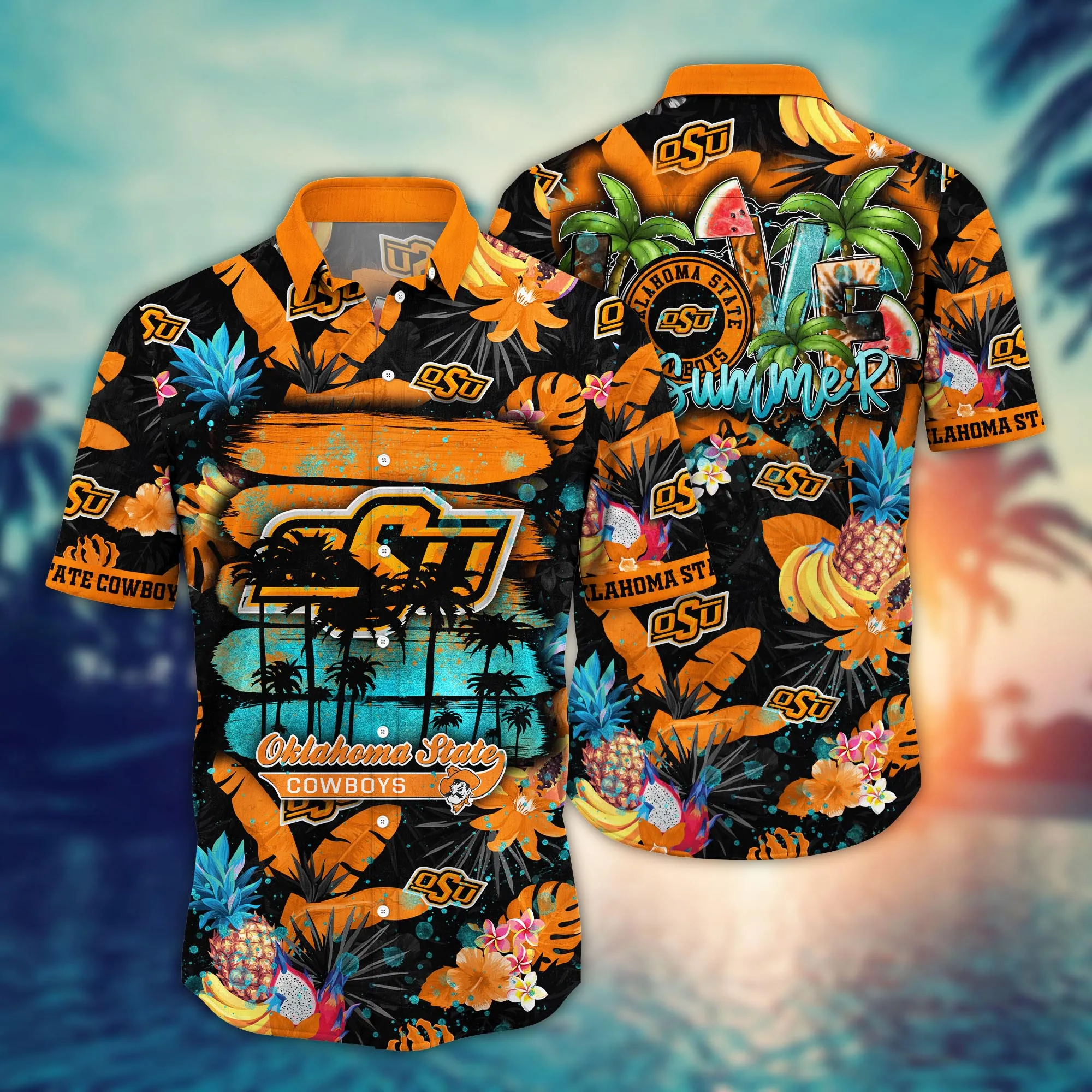 Oklahoma State Cowboys NCAA Hawaiian Watermelonstime - Adult & Kids T-Shirts, Sweatshirts & Hoodies apparel design preview 1
