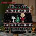 Peanuts Snoopy Tree And Snowflakes Ugly Christmas Sweater - Holiday Gift product image