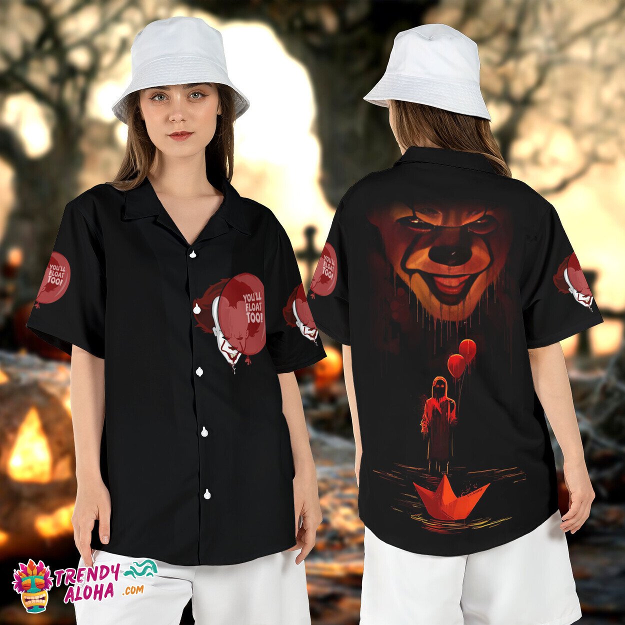 Pennywise It Movie Clown Horror Halloween Aloha - Adult & Kids T-Shirts, Sweatshirts & Hoodies apparel design preview 1