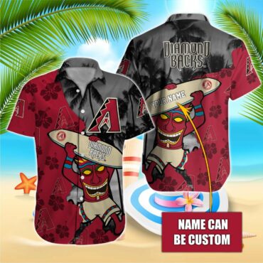 Personalized Arizona Diamondbacks Tiki Vibes Hawaiian - Adult & Kids T-Shirts, Sweatshirts & Hoodies apparel design preview 1