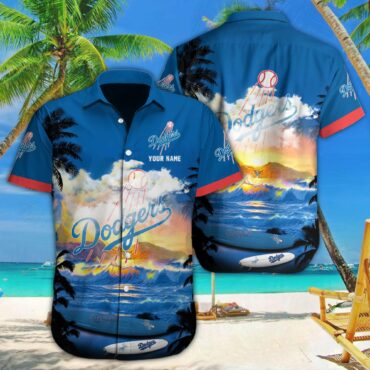 Personalized Los Angeles Dodgers Tropical Sunset - Adult & Kids T-Shirts, Sweatshirts & Hoodies apparel design preview 1