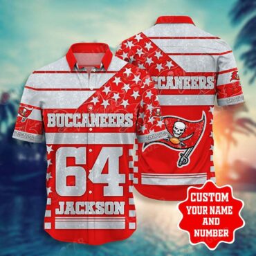 Personalized Tampa Bay Buccaneers Red US Flag - Adult & Kids T-Shirts, Sweatshirts & Hoodies apparel design preview 1