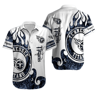 Personalized Tennessee Titans Flame Crest Hawaiian - Adult & Kids T-Shirts, Sweatshirts & Hoodies apparel design preview 1