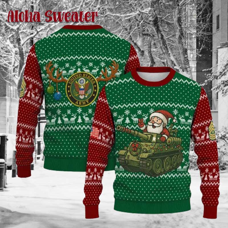 Us Army Santa Claus Ugly Christmas Sweater - Holiday Gift product image 5
