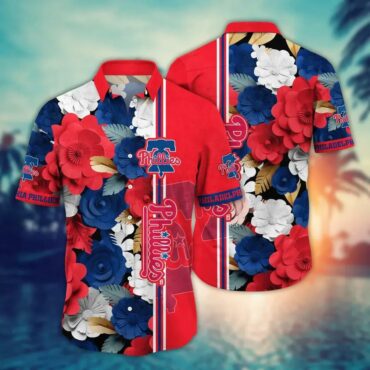 Philadelphia Phillies Bold Floral and Stripes - Adult & Kids T-Shirts, Sweatshirts & Hoodies apparel design preview 1