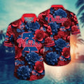 Philadelphia Phillies Bold Floral Emblem Hawaiian - Adult & Kids T-Shirts, Sweatshirts & Hoodies apparel design preview 1
