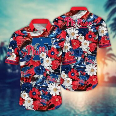 Philadelphia Phillies Floral Wave Hawaiian - Adult & Kids T-Shirts, Sweatshirts & Hoodies apparel design preview 1