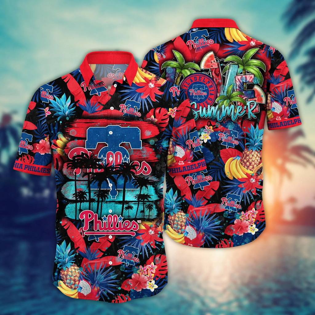 Philadelphia Phillies MLB Hawaiian Sun Showers Aloha - Adult & Kids T-Shirts, Sweatshirts & Hoodies apparel design preview 1